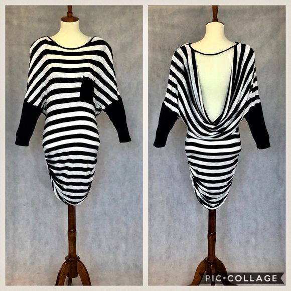 Victoria's Secret Dresses & Skirts - Victoria’s Secret Striped Back Draped Ruched Dress